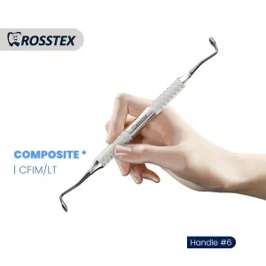Composite Instrument fig.medium/large contact forming titanium nitride coating with handle no. 6