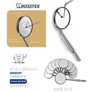 Magnifying Mirror No. 4 cone socket single side (pack of 12)